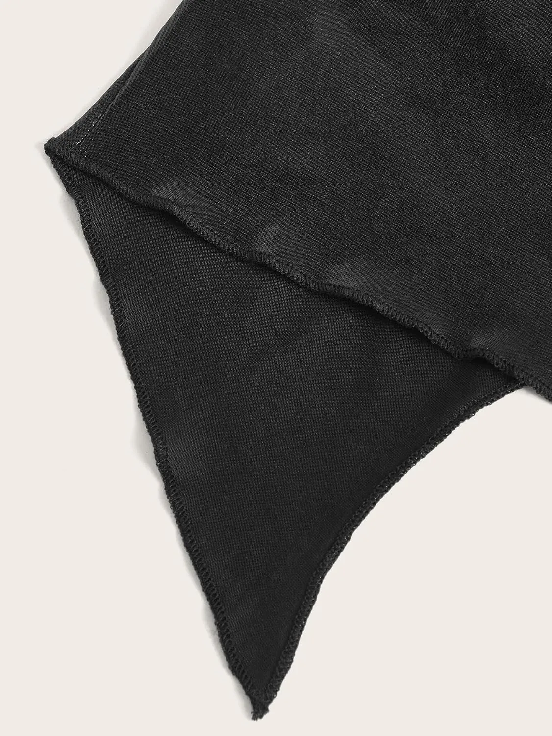 Verdusa Women's Y2K Tops Heart Rhinestone Backless Ruched Cami Asymmetrical Split Crop Halter Top