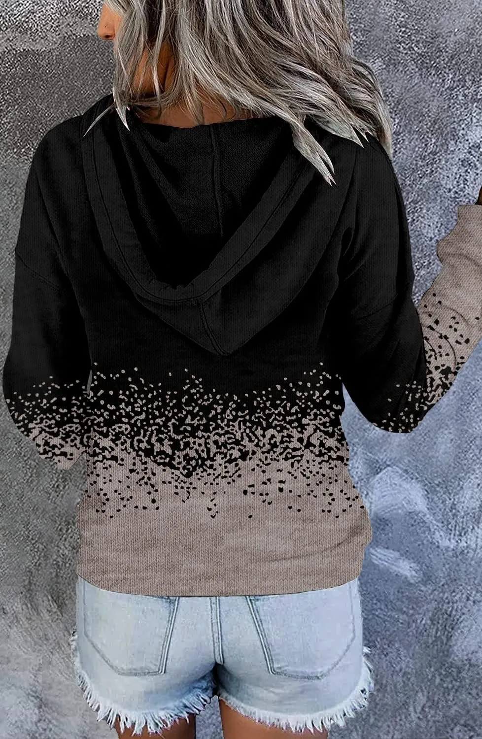 VIEACTIVEWEAR Hoodie for Women Tie Dye Sweatshirt Button Down Tops Casual Long Sleeve Oversize Pullover