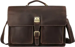Vintage Briefcase Business Commuter Laptop Bag Shoulder Crossbody Bag