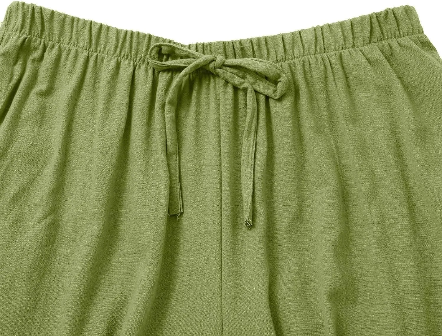 Wide Leg Linen Pants for Women Casual Drawstring High Waisted Palazzo Pants Lightweight Summer Flowy Beach Trousers