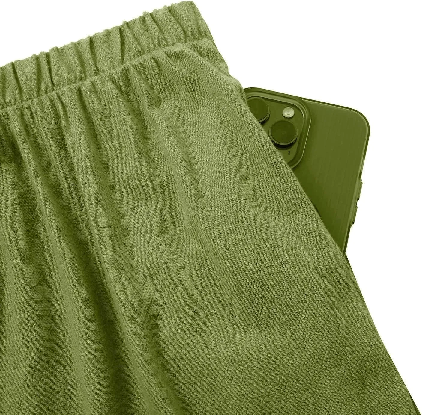 Wide Leg Linen Pants for Women Casual Drawstring High Waisted Palazzo Pants Lightweight Summer Flowy Beach Trousers