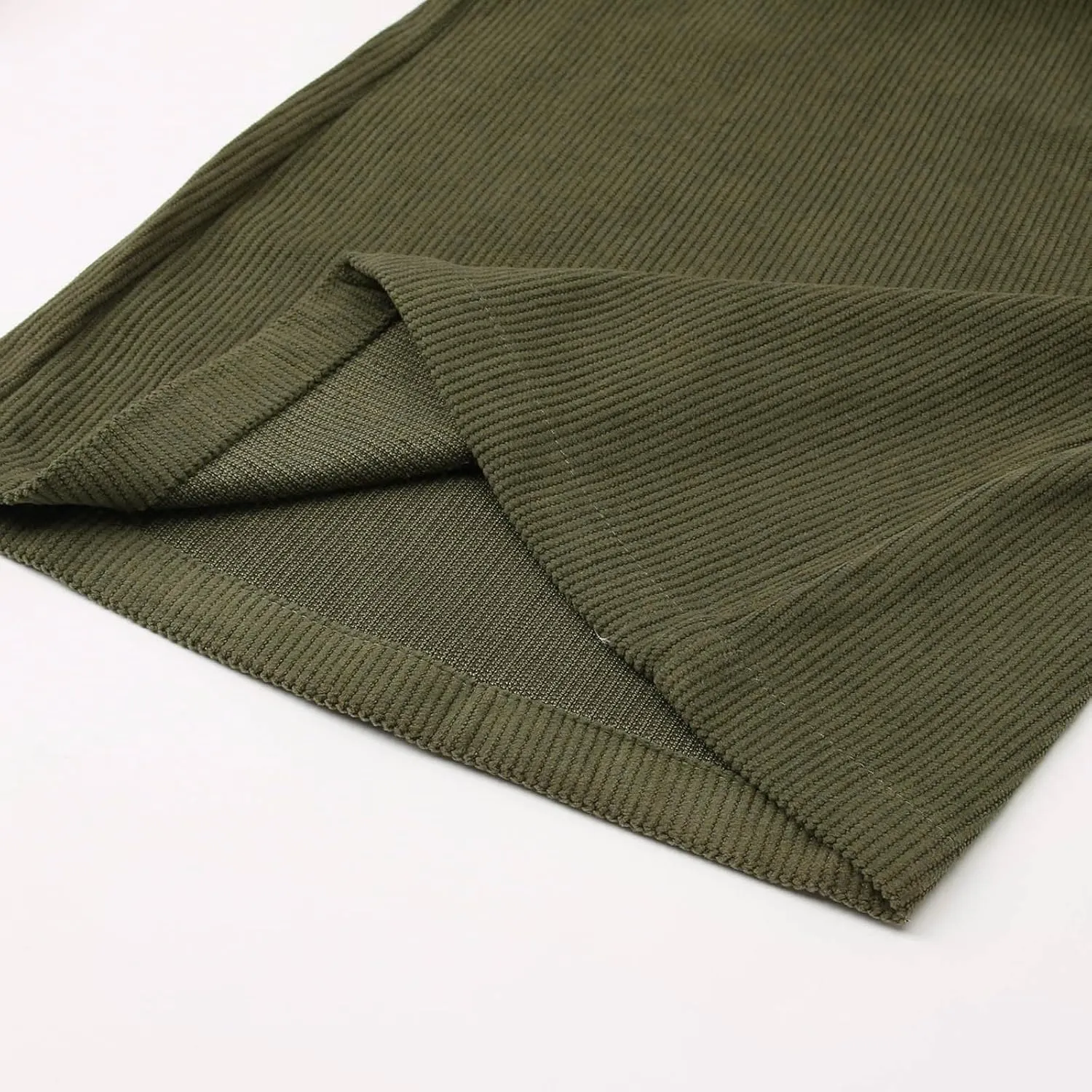 Wide Leg Pants Dress Pants Solid Color Loose Comfy Slim Fit Corduroy Elastic Waist Baggy Casual Pants with Pockets
