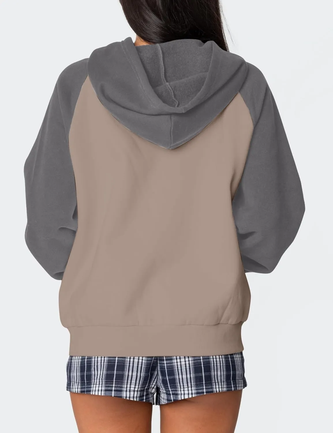 Women Oversized Color Block Hoodies Bow Graphic Embroidered Hooded Sweatshirts Casual Fall Pullover Sweatshirt Tops