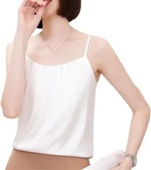 Women Solid Color Sleeveless Thin Shirt Summer Casual Tank Tops Office Lady Business Camisole