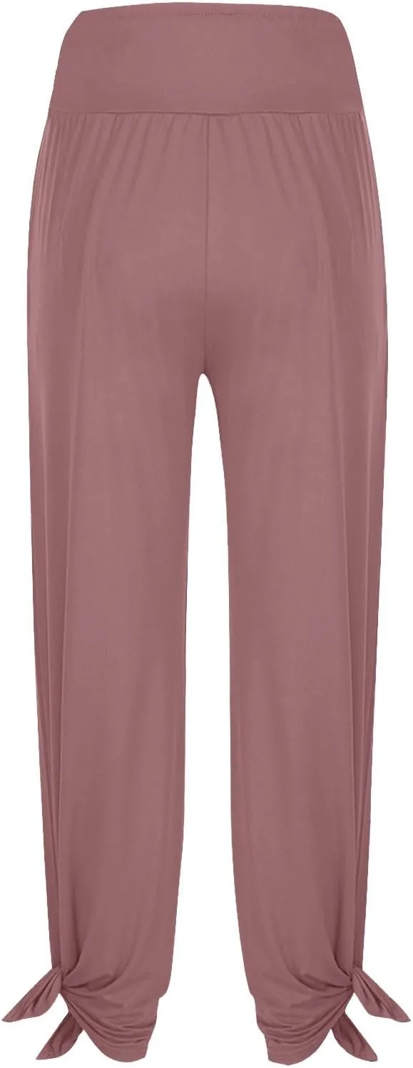 Women's 2024 Casual Solid Pants Fashion Elastic Waist Trousers with Pockets High Waist Leggings Lounger Sweatpants