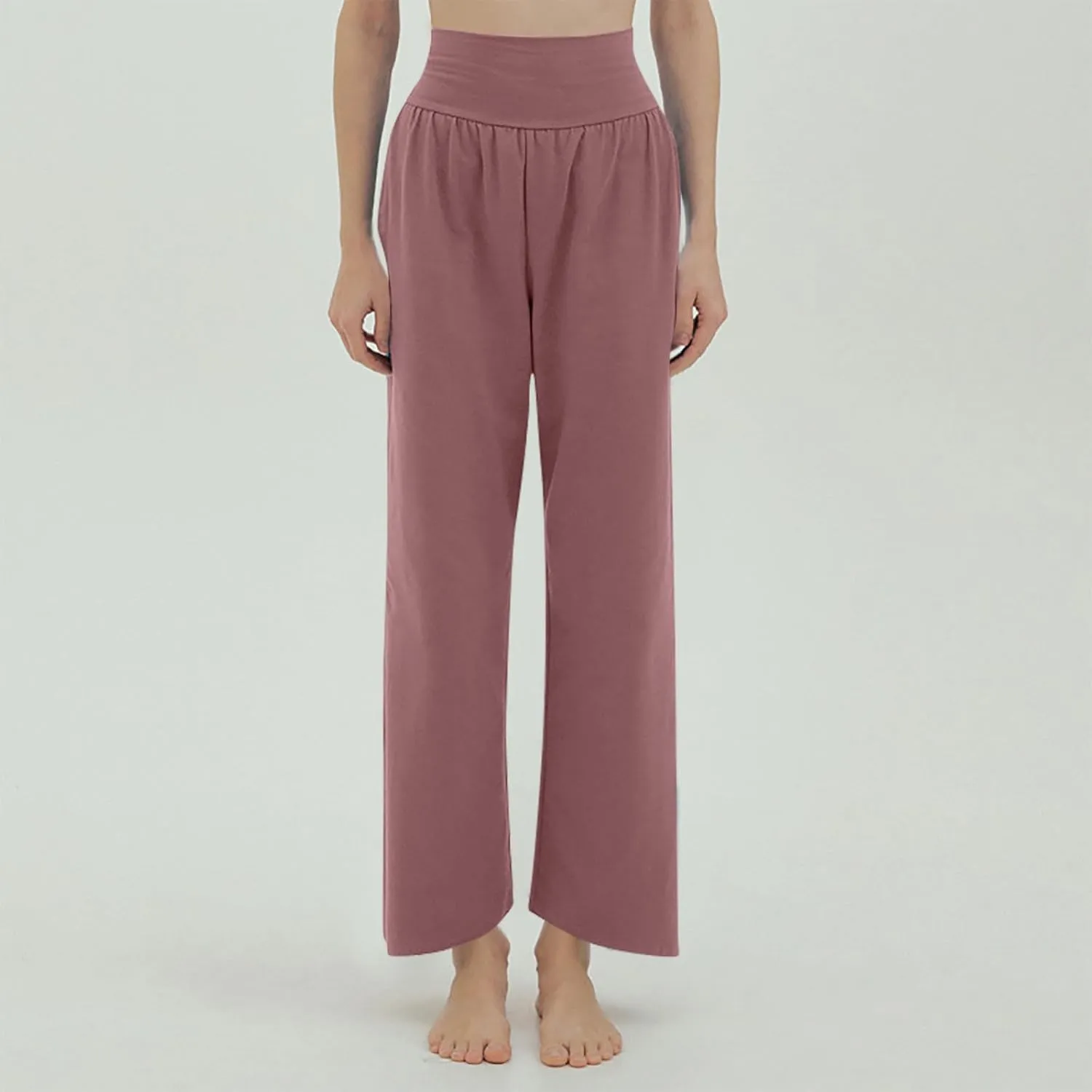 Women's 2024 Casual Solid Pants Fashion Elastic Waist Trousers with Pockets High Waist Leggings Lounger Sweatpants