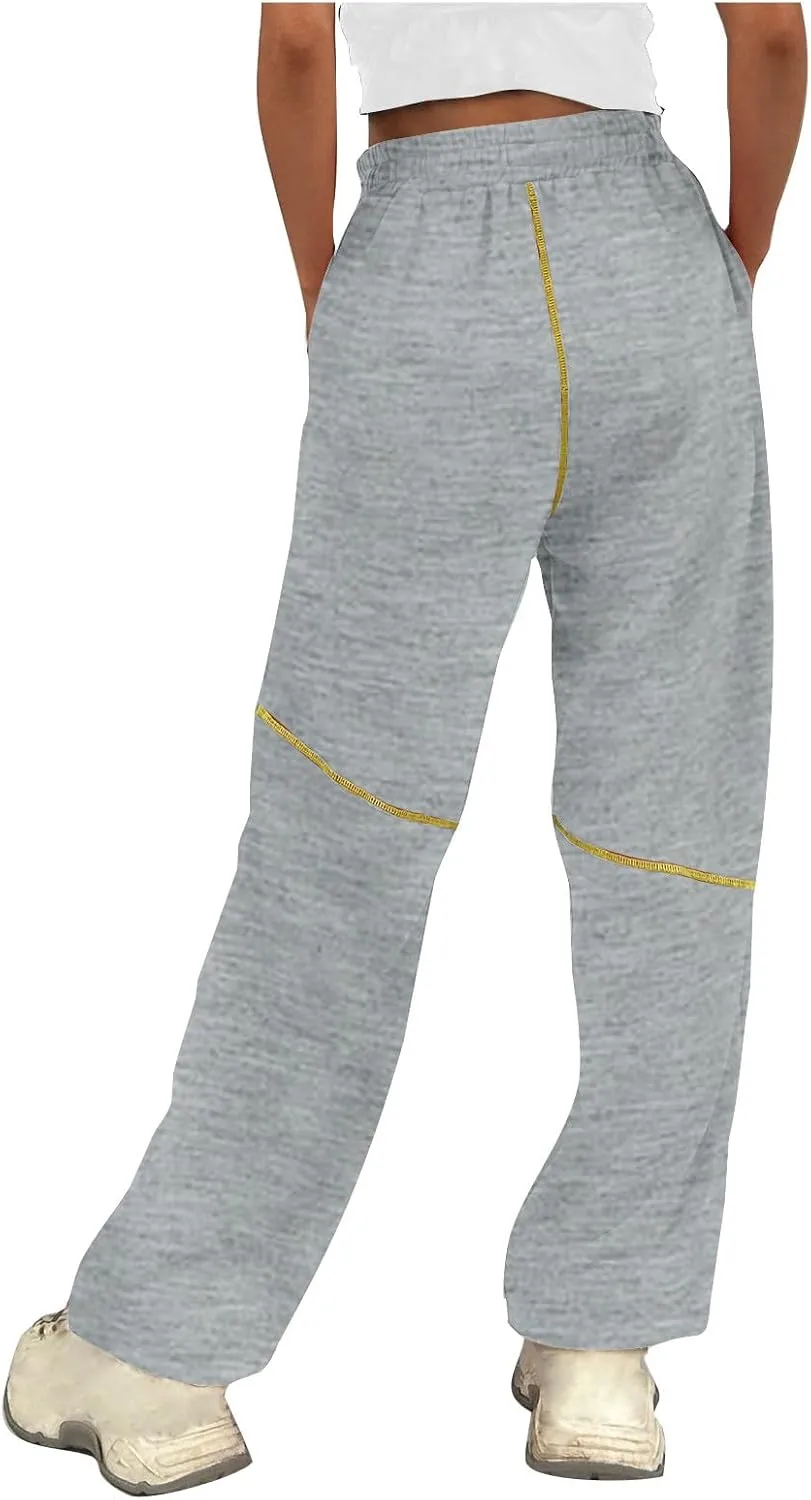 Women's 2024 Straight Leg Jeans High Waisted Capri Pants Slim Casual Denim Sports Pant Casual Dressy Pants Trousers