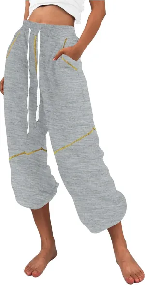 Women's 2024 Straight Leg Jeans High Waisted Capri Pants Slim Casual Denim Sports Pant Casual Dressy Pants Trousers