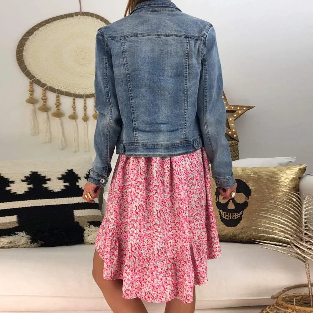 Womens Dresses Formal Occasion Women's Ladies Sexy Loose Print Hlaf Sleeve Ruffles Mini Dress Summer Dress