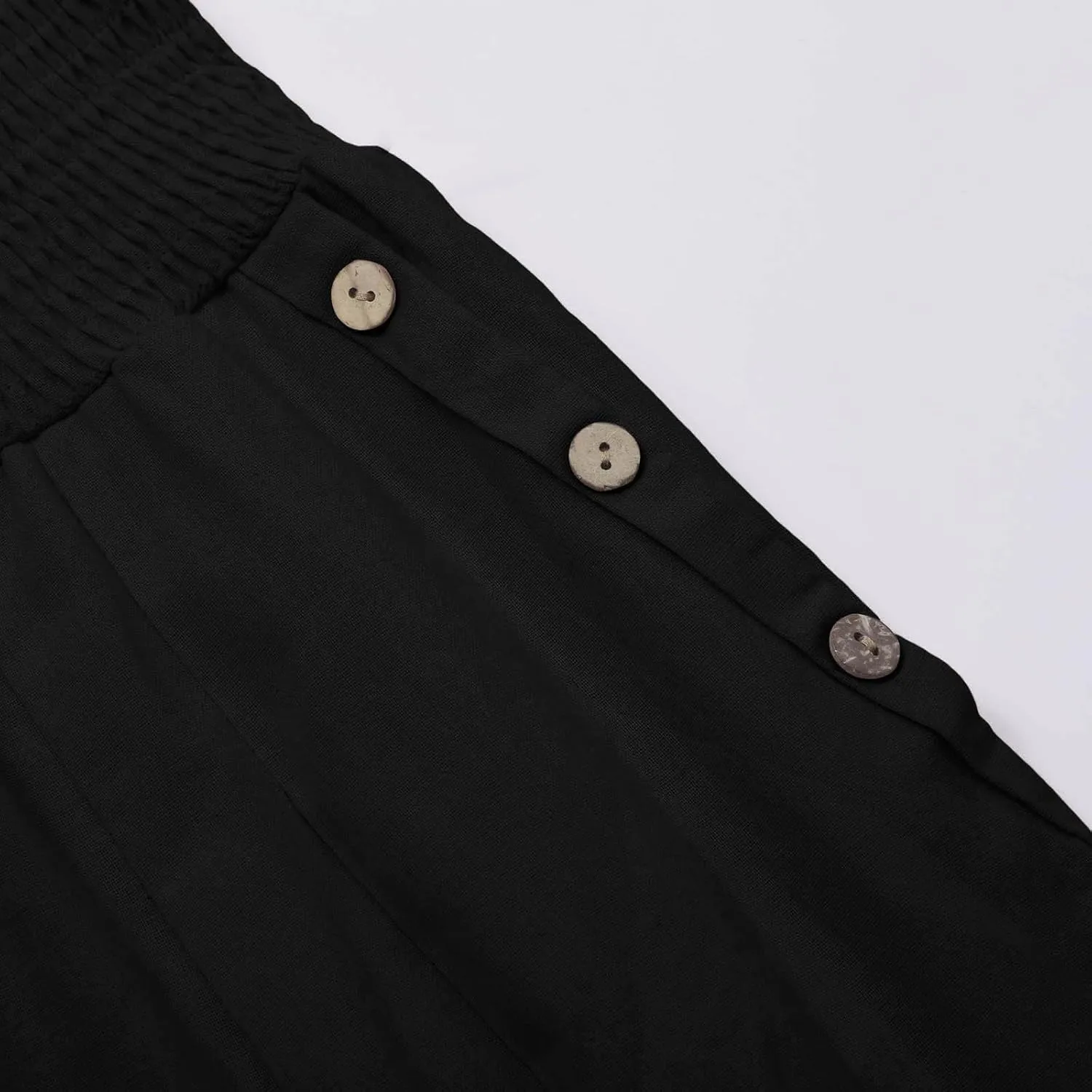 Womens Linen Pants 2025 Casual Loose Wide Leg Palazzo Pants Tummy Control High Waist Flowy Trousers with Pockets