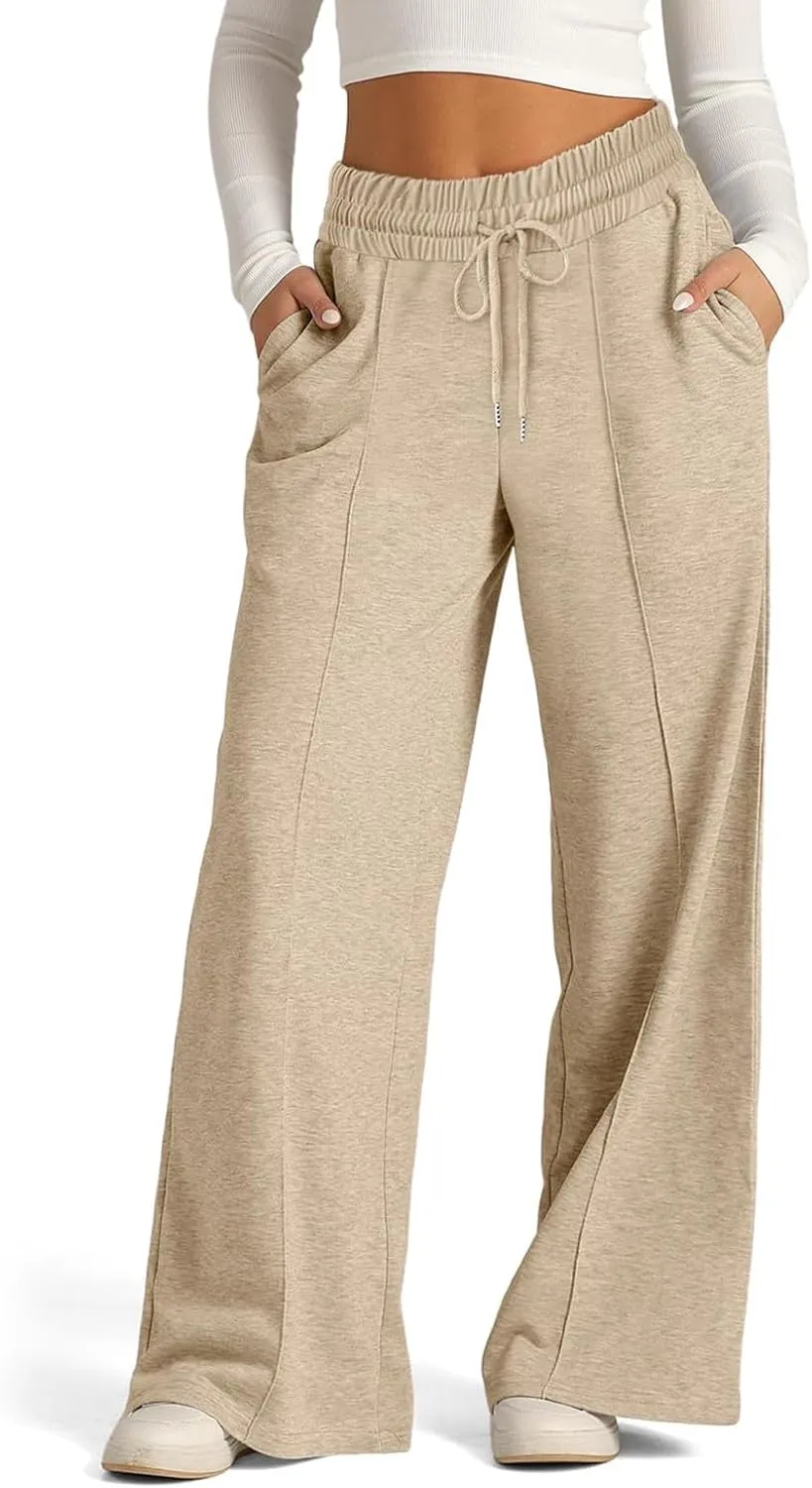 Women's Pants, Linen Pants Summer High Waisted Straight Leg Wide Lightweight Loose