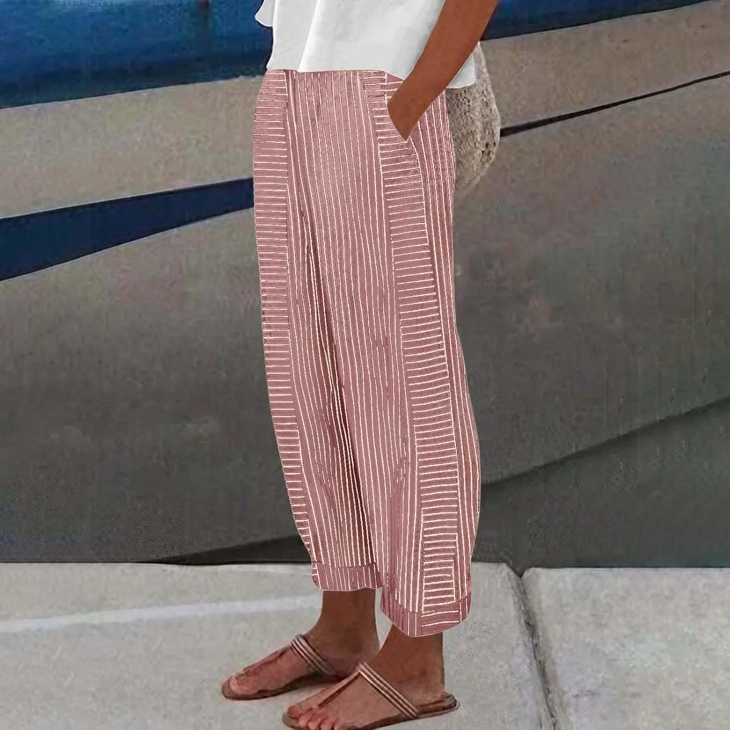 Womens Pants, WomenS Linen Casual Pants Straight Leg Peasant Trendy 2025 Teacher