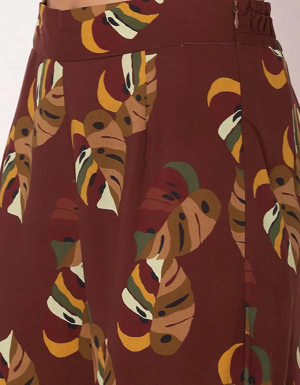 Women's Printed Palazzo Pants, High Waist Ankle Length Wide Leg Trousers