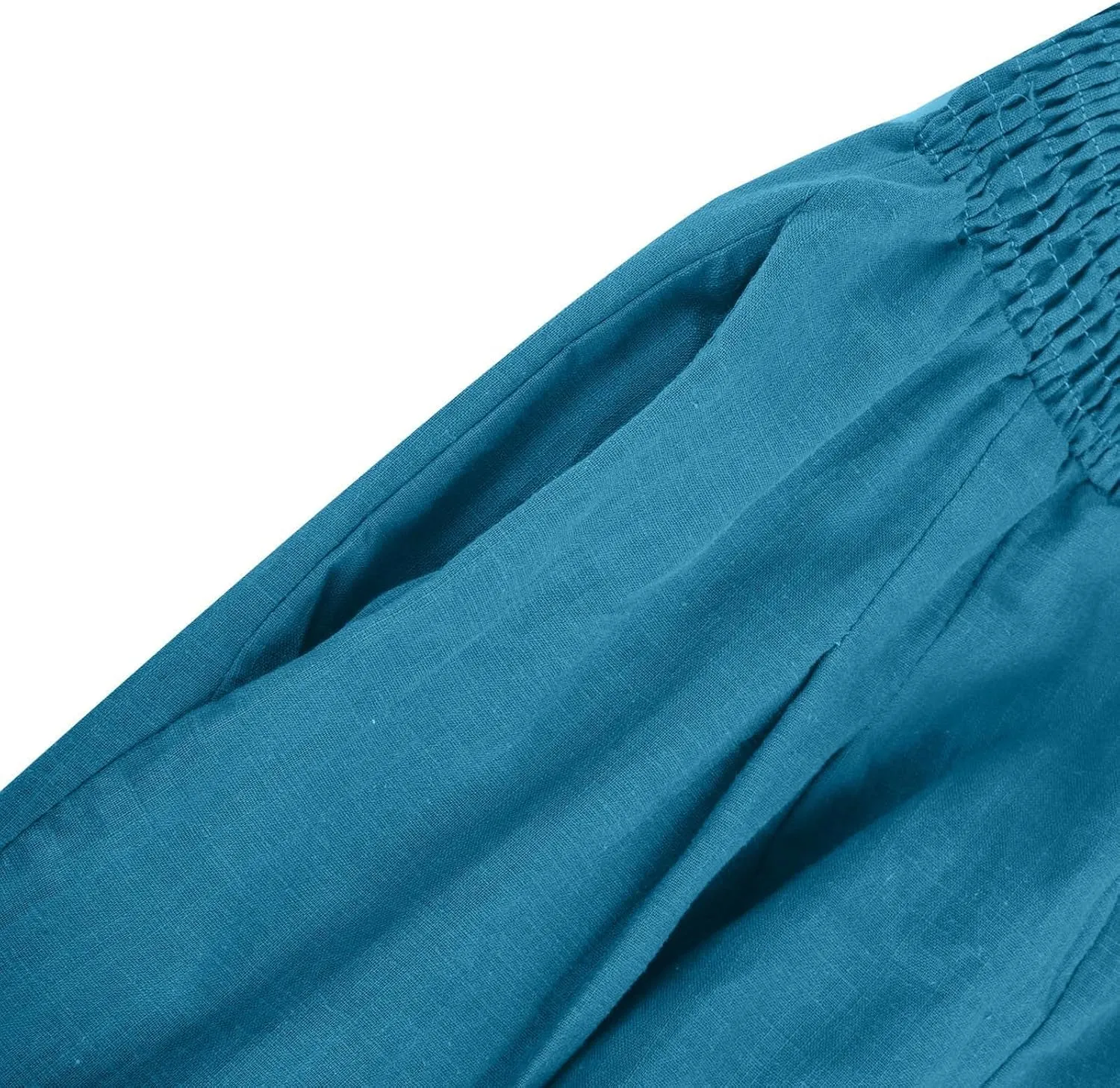 Women's Summer High Waisted Cotton Linen Palazzo Pants Wide Leg Long Lounge Pant Trousers Joggers Slacks with Pockets
