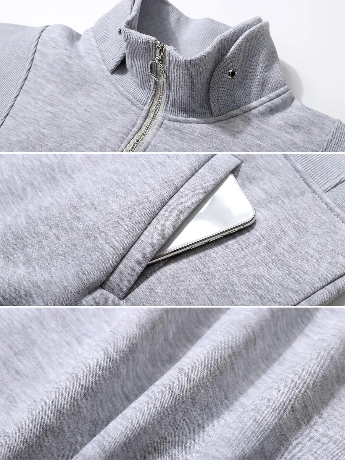 YKR Womens Oversized Sweatshirts Half Zip Up Hoodies Fleece Pullover with Pockets Y2K 2024