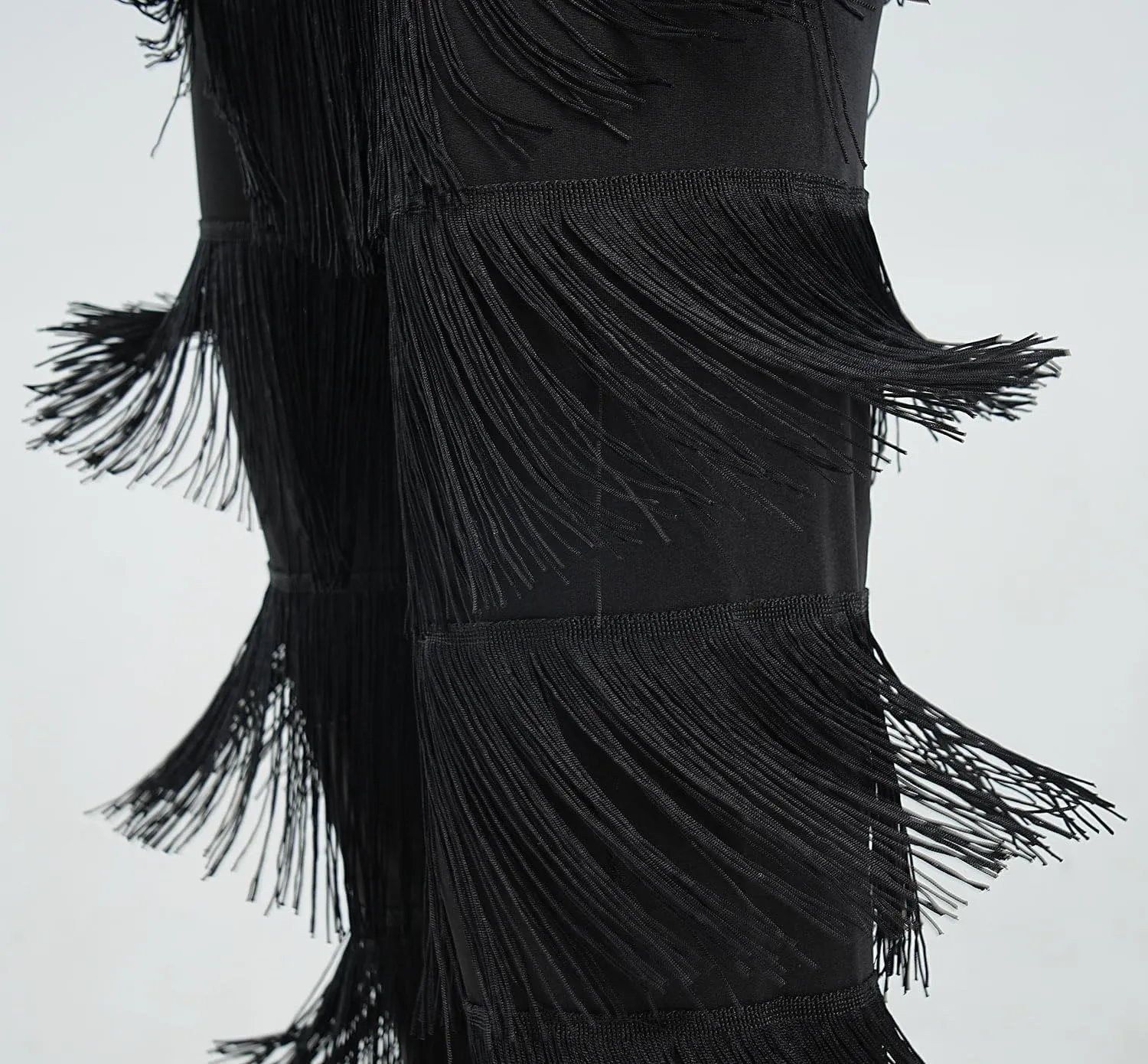 ZBH1985 Women's Latin Dance Pants Tassel Ballroom Dance Professional Black Adult Fringe Rumba Tango Salsa Practice Pants