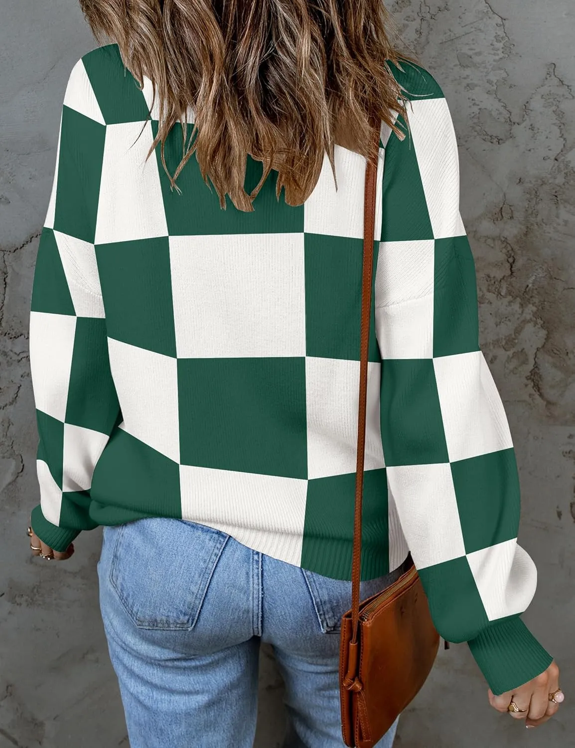 ZESICA Women's Fall Fashion Turtleneck Long Sleeve Striped Ribbed Knit Loose Pullover Sweater Tops