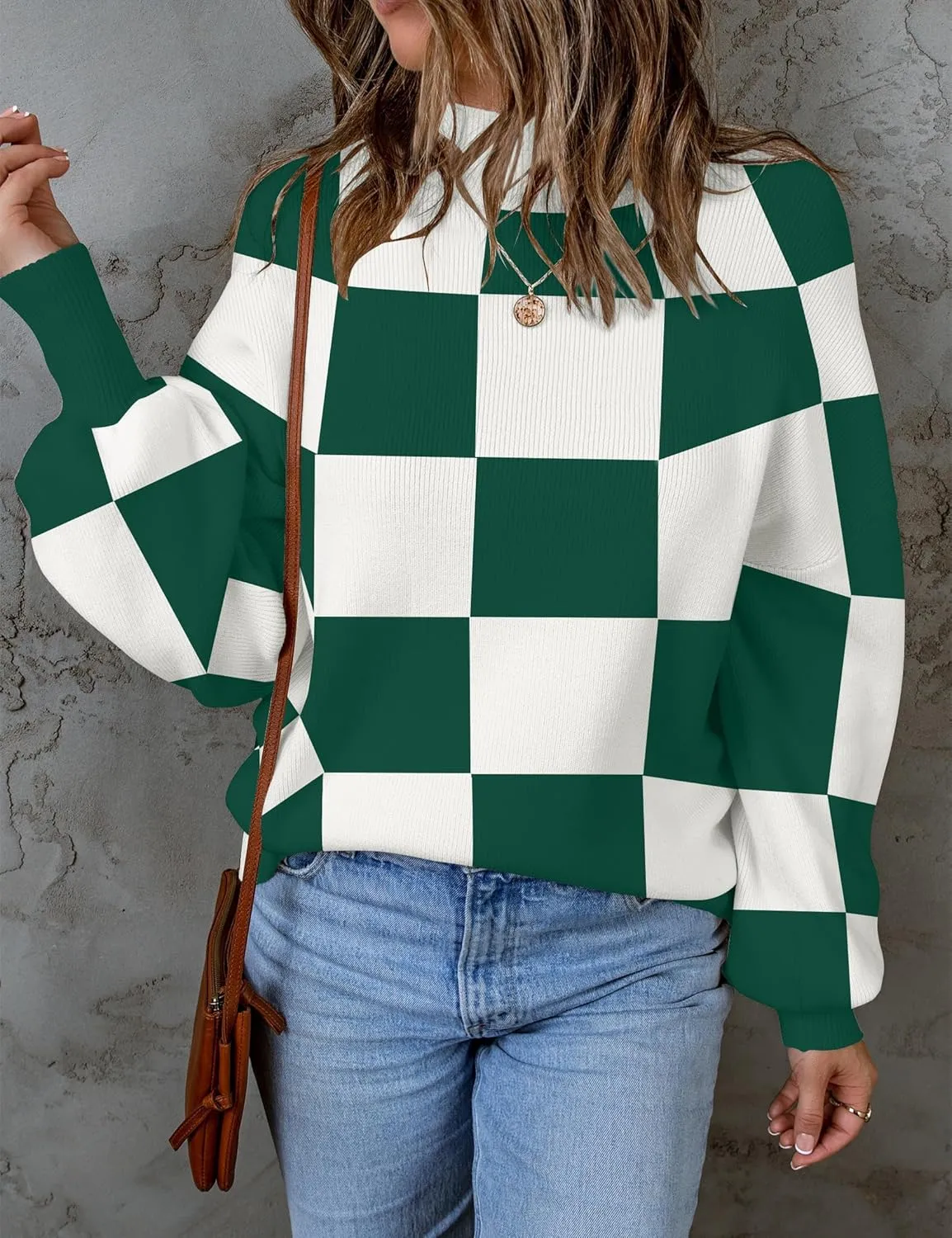 ZESICA Women's Fall Fashion Turtleneck Long Sleeve Striped Ribbed Knit Loose Pullover Sweater Tops