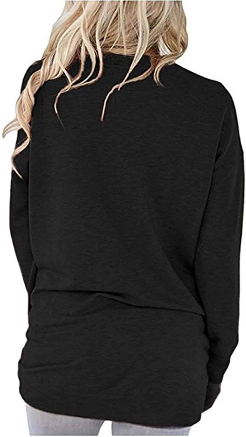 ZILIN Women's Casual Letter Print Crewneck T-Shirt Long Sleeve Tunic Tops Sweatshirt with Pockets